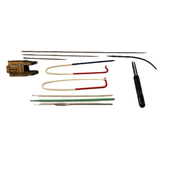 Antique Vintage Crochet Hooks Needles Stitch Holders Mixed Lot - Picture 4 of 4